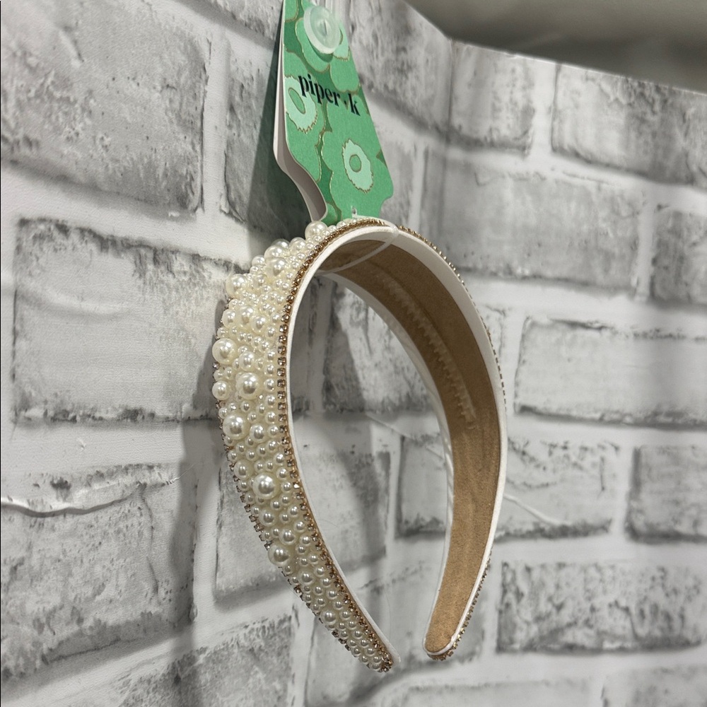 Piper K Elegant Pearl-Studded Headband